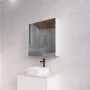 Matte White Fluted Mirror Cabinet 750